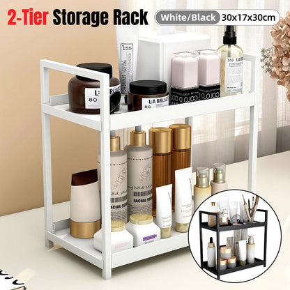 Multi-layer Cosmetic Storage Rack Desktop Organizer for Bathroom Dormitory Use - Black