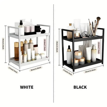 Multi-layer Cosmetic Storage Rack Desktop Organizer for Bathroom Dormitory Use - Black