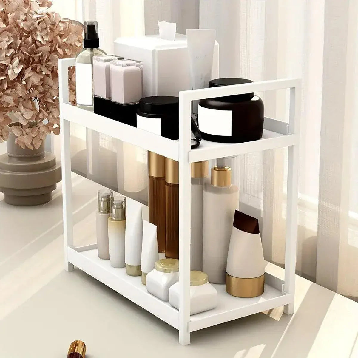 Multi-layer Cosmetic Storage Rack Desktop Organizer for Bathroom Dormitory Use - Black