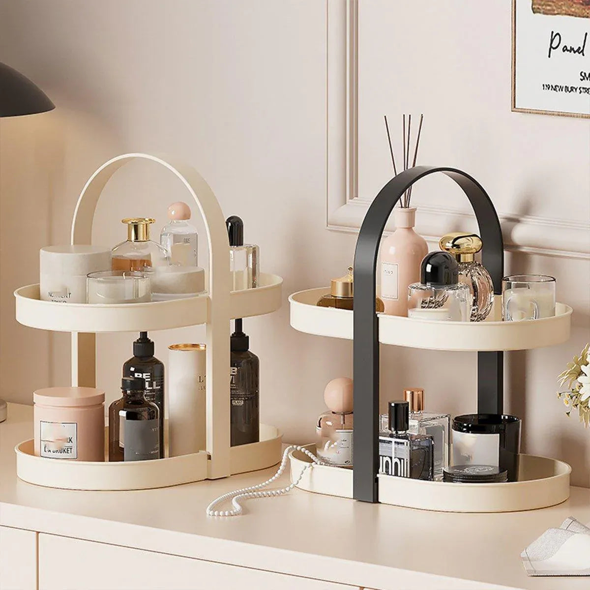 Cosmetics Organizer Desktop Storage Rack Makeup Skin Care Perfume Holder Box - Black