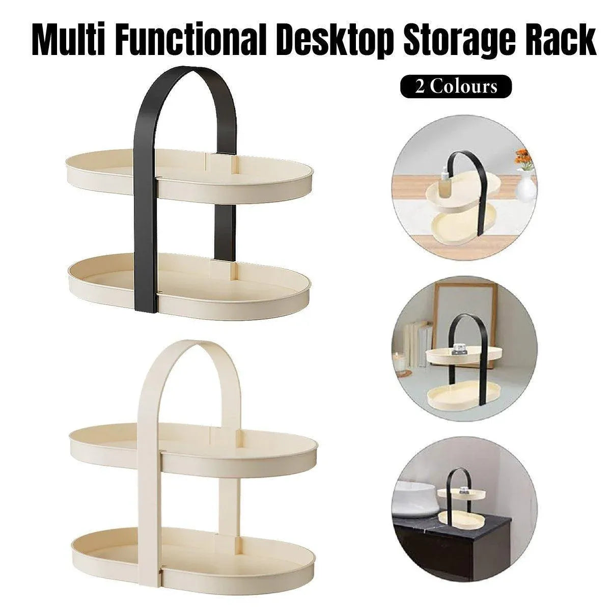 Cosmetics Organizer Desktop Storage Rack Makeup Skin Care Perfume Holder Box - White