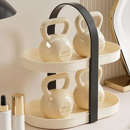 Cosmetics Organizer Desktop Storage Rack Makeup Skin Care Perfume Holder Box - White