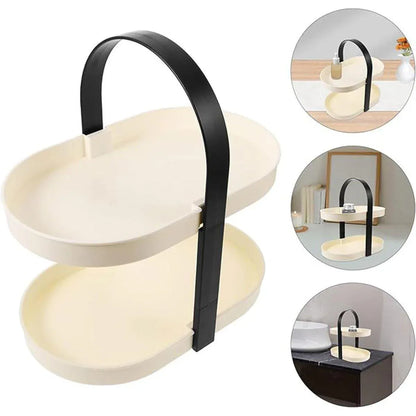 Cosmetics Organizer Desktop Storage Rack Makeup Skin Care Perfume Holder Box - White