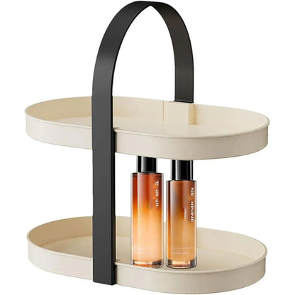 Cosmetics Organizer Desktop Storage Rack Makeup Skin Care Perfume Holder Box - White