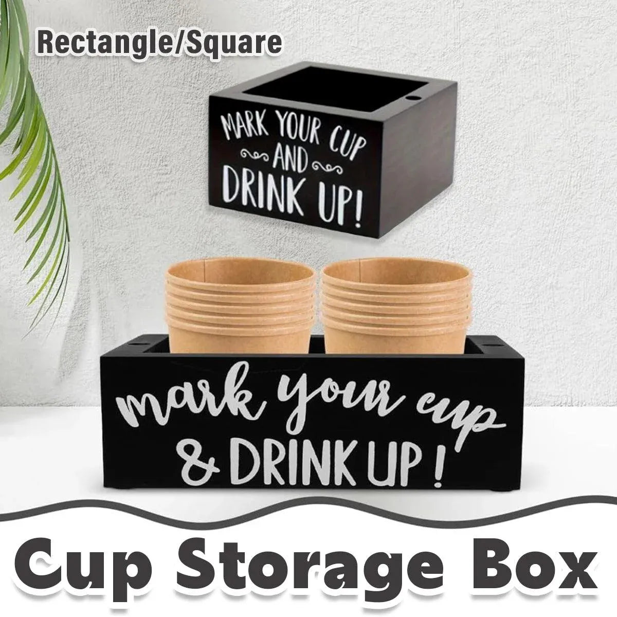 Disposable Paper Cup Storage Box Organizer Rack for Kitchen Cup Holder Storage - Square