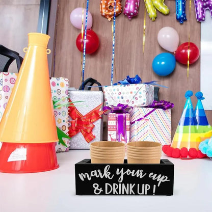 Disposable Paper Cup Storage Box Organizer Rack for Kitchen Cup Holder Storage - Square