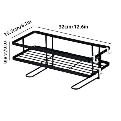 Storage Rack 1Tier Space Saver Over The Toilet Steel Bathroom Shelf Organizer - White