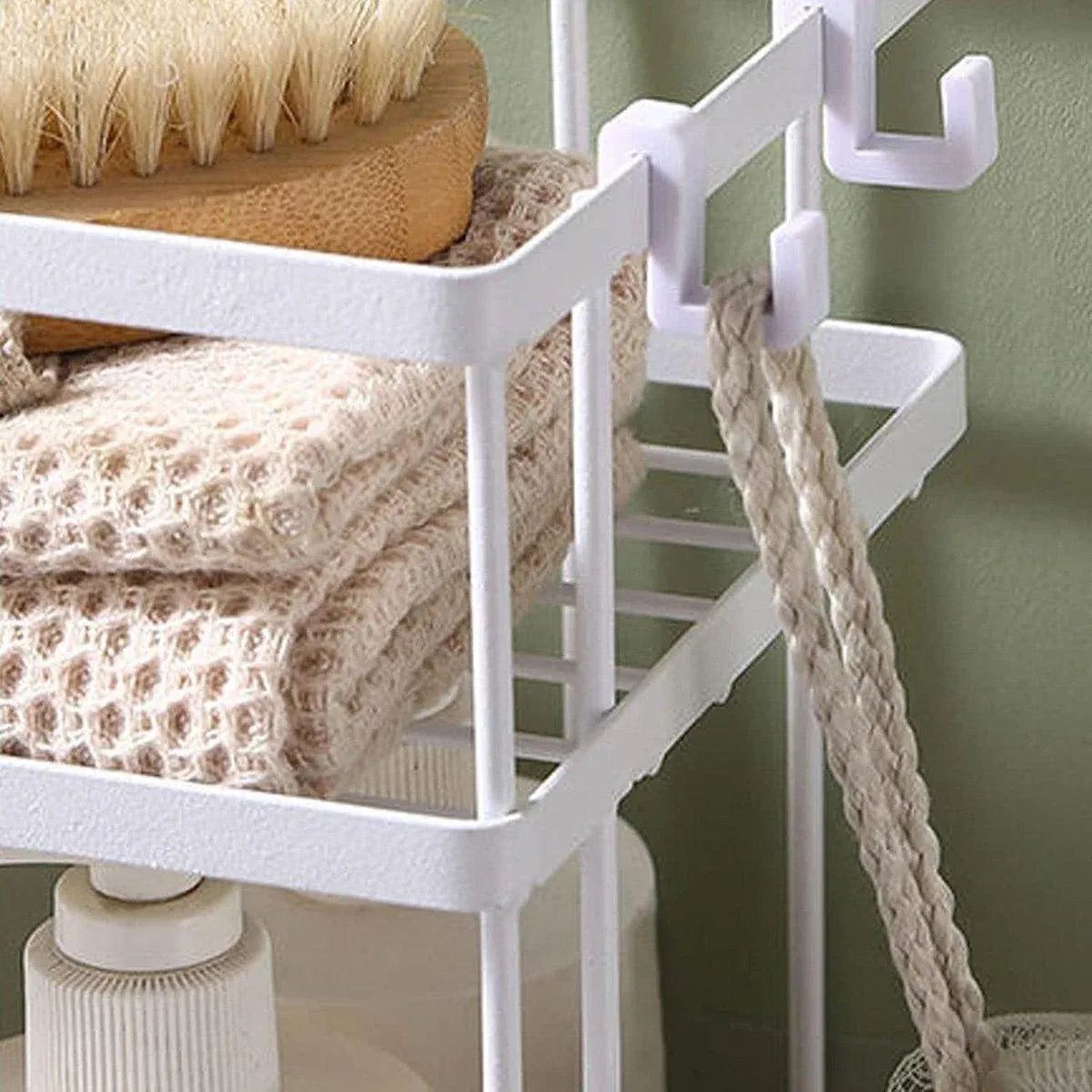 Storage Rack 1Tier Space Saver Over The Toilet Steel Bathroom Shelf Organizer - White