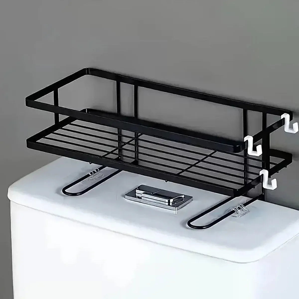 Storage Rack 1Tier Space Saver Over The Toilet Steel Bathroom Shelf Organizer - White