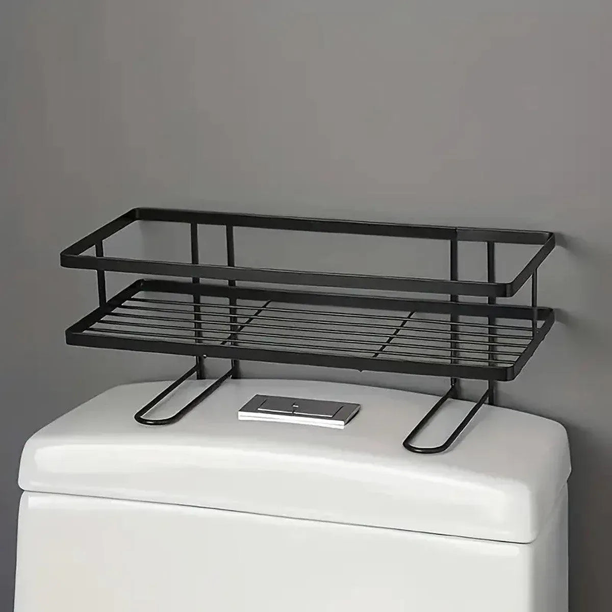 Storage Rack 1Tier Space Saver Over The Toilet Steel Bathroom Shelf Organizer - White