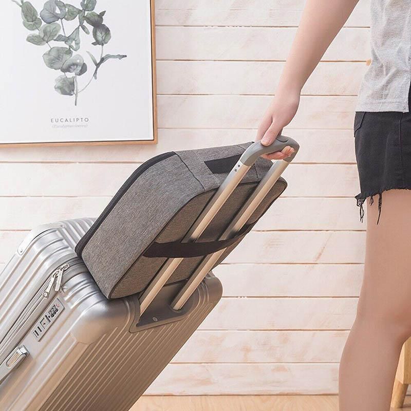 Large Capacity Document Ticket Storage Bag Certificate File Organize 3 Layers - Grey 3 Layers-U034
