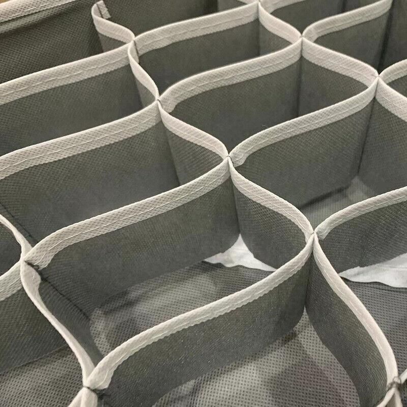 Drawer Organizer Set Foldable Storage Box Divider for Bra Underwear Closet 4pcs - Beige