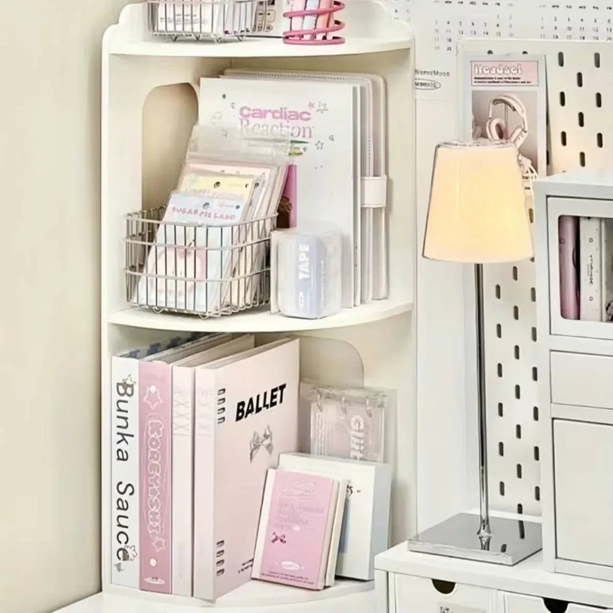 2 Tier Desktop Corner Shelf Desktop Space Saving Rack For Home Office Storage