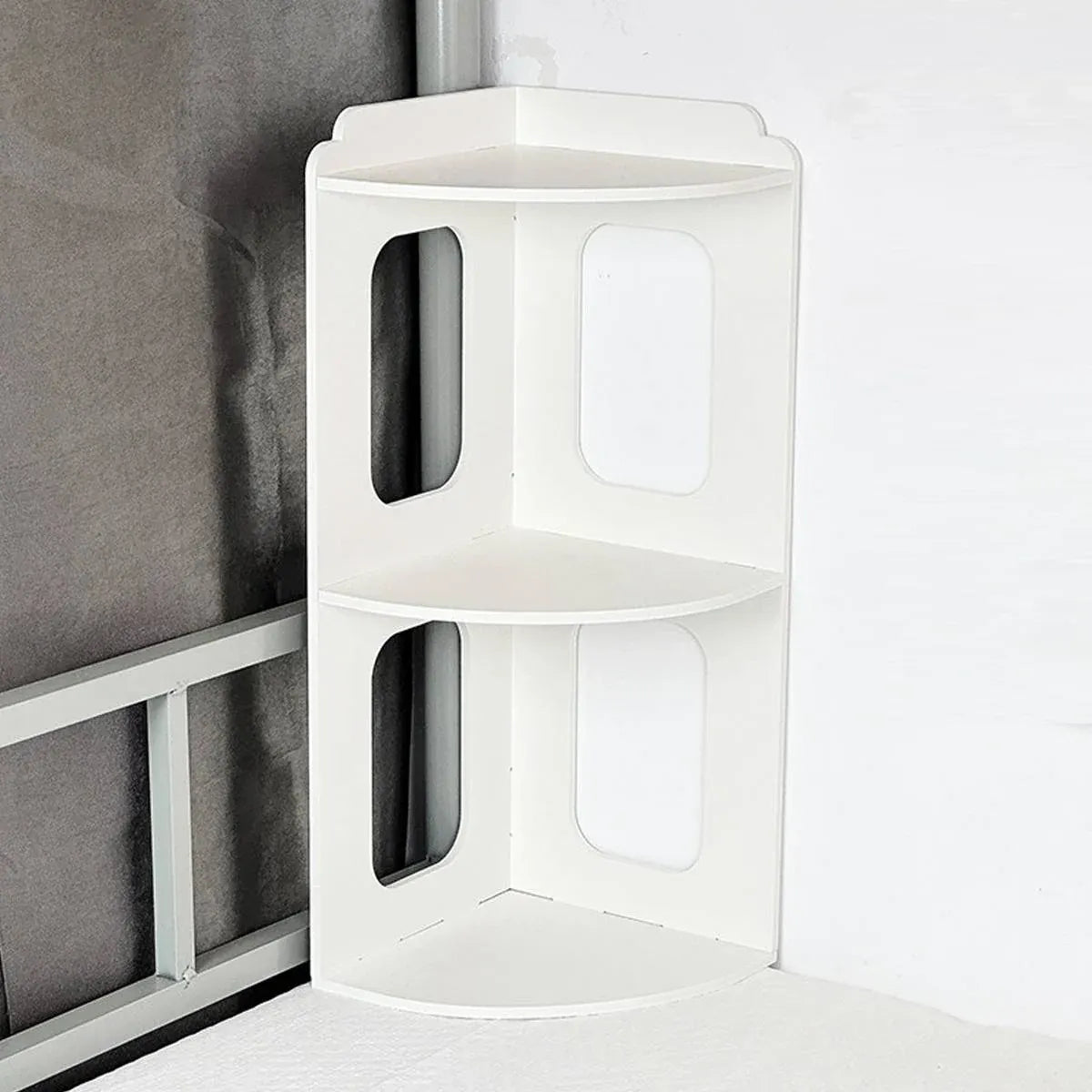 2 Tier Desktop Corner Shelf Desktop Space Saving Rack For Home Office Storage
