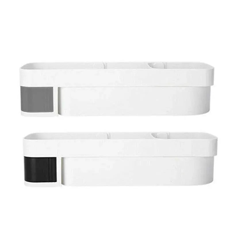 Shower Caddy Corner Storage Shelf Holder Rack Organiser Bathroom Adhesive Tripod - White+Black