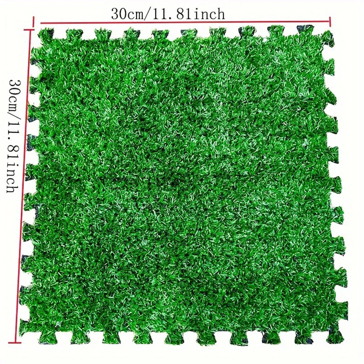 Artificial Grass Mat 12PCS Turf Floor Carpet Green Interlocking Tiles For Garden