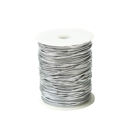 Elastic Rope Cord 10pcs Gold Silver Stretch String for DIY Craft Gift Wrapping - Silver