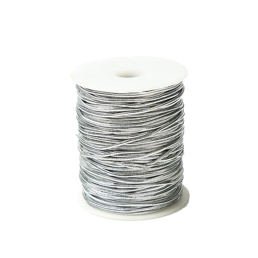Elastic Rope Cord 10pcs Gold Silver Stretch String for DIY Craft Gift Wrapping - Silver