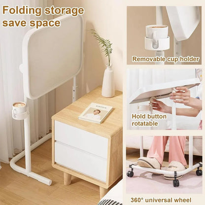 Adjustable Mobile Laptop Desk Computer Table Stand Portable Bedside Study Desk