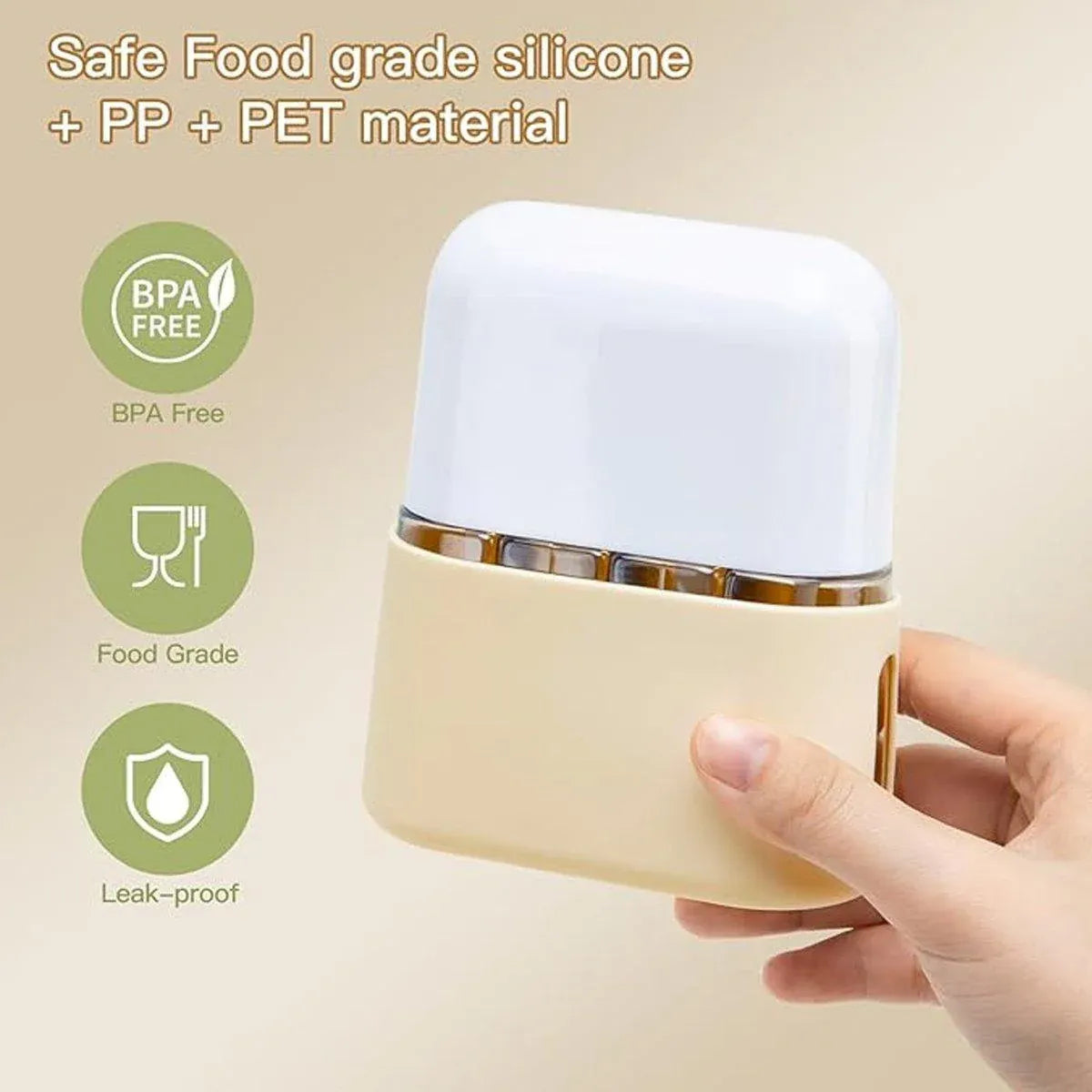 Mini Shampoo Dispenser Portable Travel Bottle SetTravel Bottles for Toiletries - Light Beige