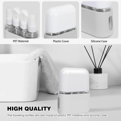 Mini Shampoo Dispenser Portable Travel Bottle SetTravel Bottles for Toiletries - Light Beige
