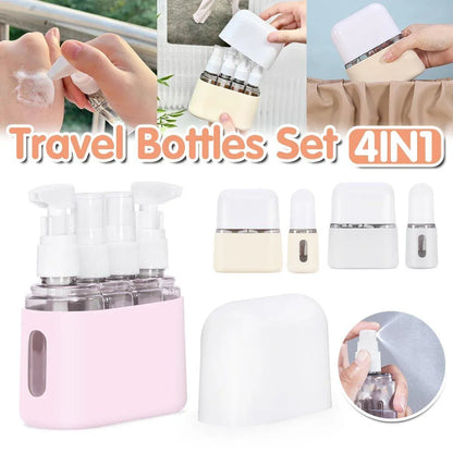 Mini Shampoo Dispenser Portable Travel Bottle SetTravel Bottles for Toiletries - Light Beige