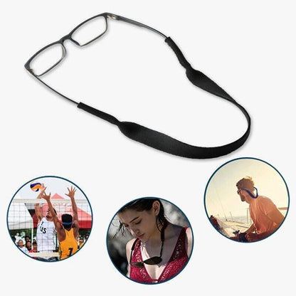 Sunglasses Strap Sports Band Glasses Neck Cord Neoprene Eyewear - Black