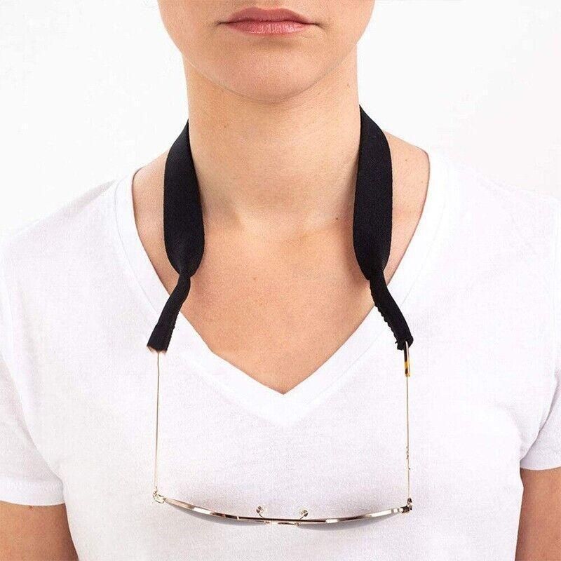 Sunglasses Strap Sports Band Glasses Neck Cord Neoprene Eyewear - Black