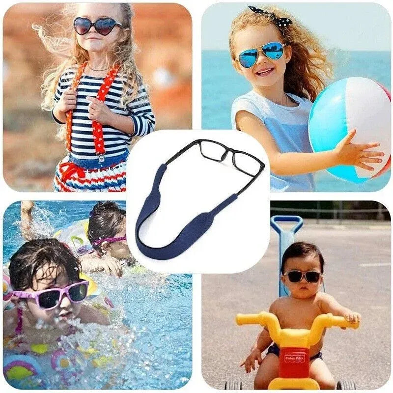 Sunglasses Strap Sports Band Glasses Neck Cord Neoprene Eyewear - Black