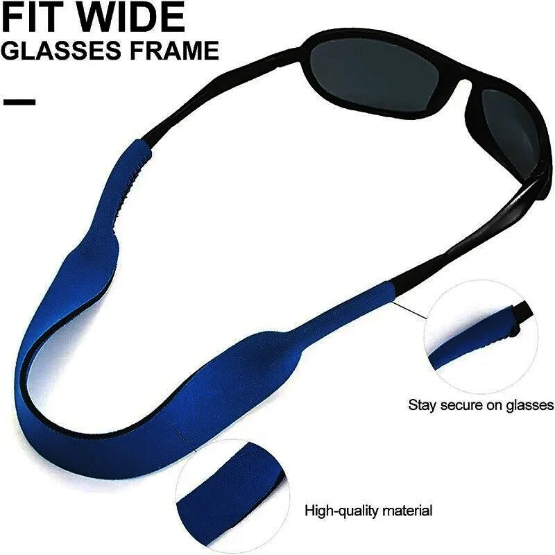 Sunglasses Strap Sports Band Glasses Neck Cord Neoprene Eyewear - Black
