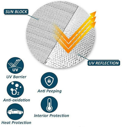 Car Windscreen Sun Shade Heat Reflective Windshield Front Rear Window Uv Block - 140*70