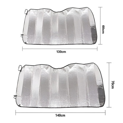 Car Windscreen Sun Shade Heat Reflective Windshield Front Rear Window Uv Block - 140*70