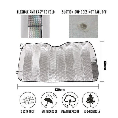 Car Windscreen Sun Shade Heat Reflective Windshield Front Rear Window Uv Block - 140*70