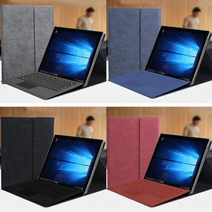 Premium Leather Case Cover Protector For Microsoft Surface Pro 8 - Red