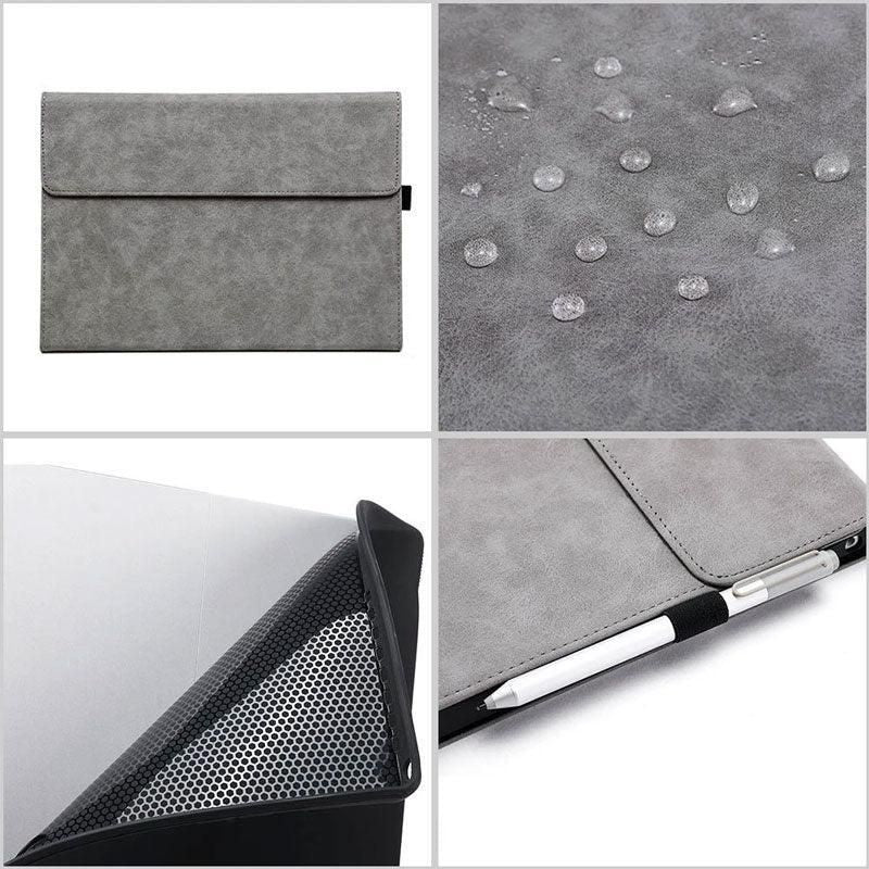 Premium Leather Case Cover Protector For Microsoft Surface Pro 8 - Light Grey