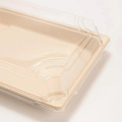 50pcs Eco-Friendly Sushi Box Rectangular Biodegradable Lunch Packaging Plate - 13.9 cm x 7.9 cm x 4.5 cm