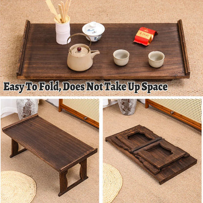 Wooden Foldable Chinese Style Tea Table Home Living Room Space Saving Durable