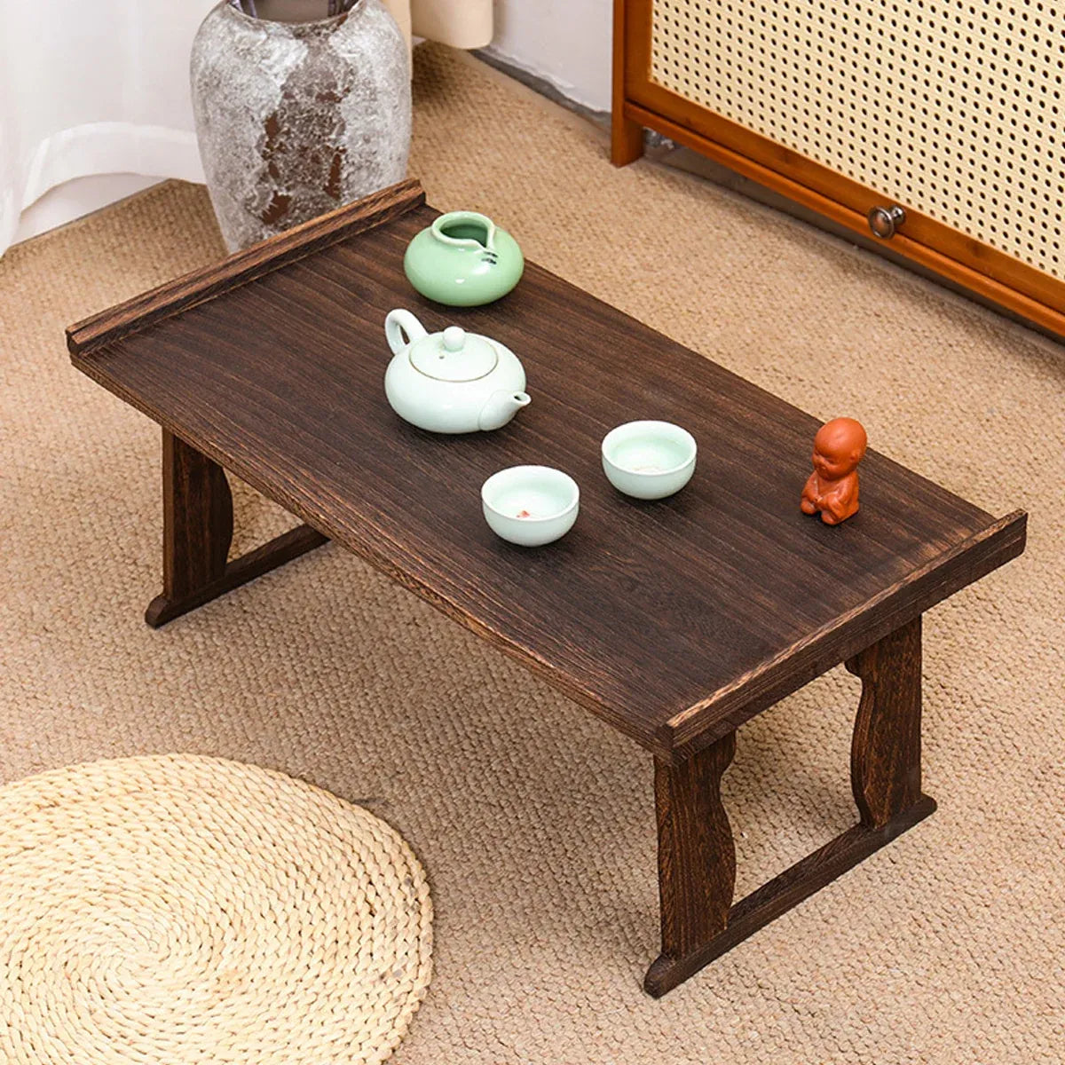 Wooden Foldable Chinese Style Tea Table Home Living Room Space Saving Durable
