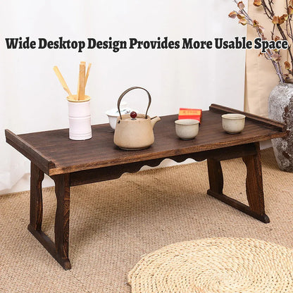 Wooden Foldable Chinese Style Tea Table Home Living Room Space Saving Durable