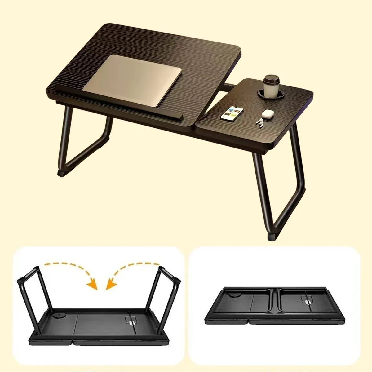 Bedside Table with Adjustable Height Folding Desktop Sturdy Space Saving Durable