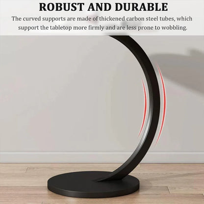 C Shaped Snack Side Table for Sofa Couch Small End Table for Living Room Bedroom - Black-Black