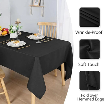 10pcs PEVA Rectangle Tablecloths Solid Colour Waterproof Party Table Covers - White