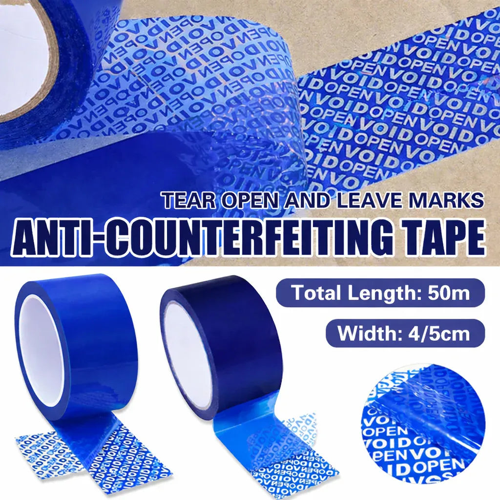 Blue VOID Tamper Evident Sealing Tape for Cartons Documents and Parcels - 5cm