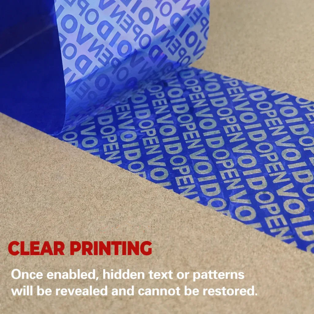 Blue VOID Tamper Evident Sealing Tape for Cartons Documents and Parcels - 5cm
