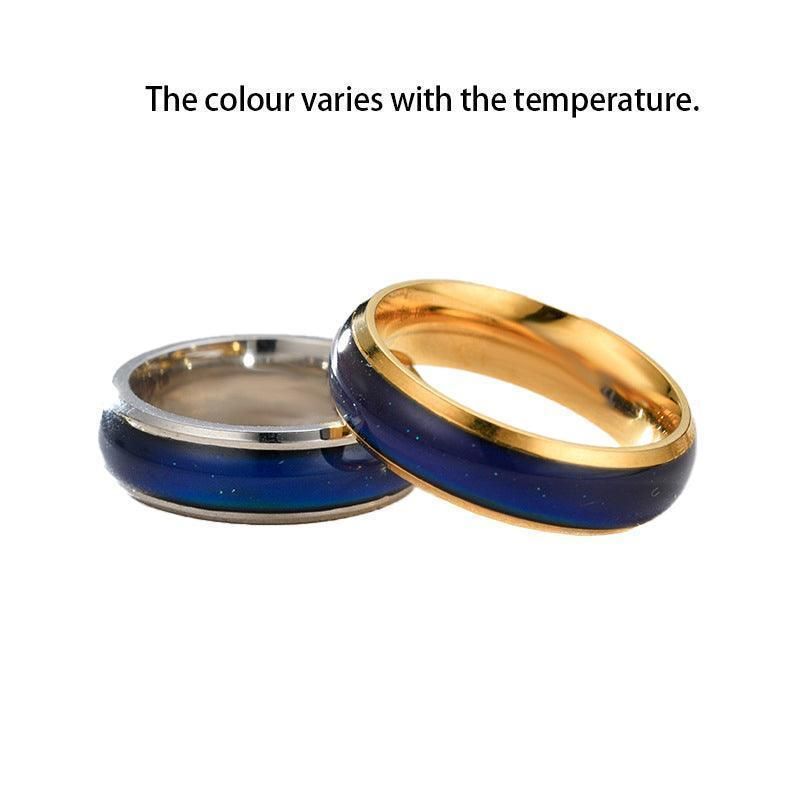 Mood Colour Changing Ring Temperature Sensitive Stainless Steel US Size 6 - Silver