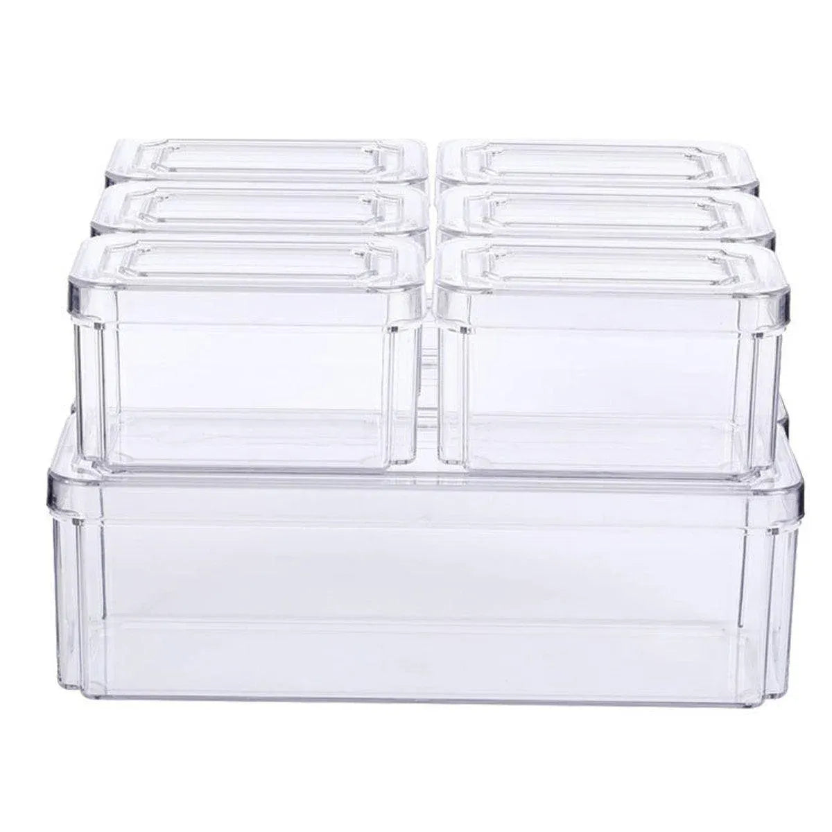 10PCS Clear PET Refrigerator Storage Box Food Grade Fruit Freezer Organizer Set