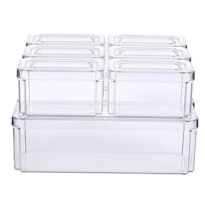10PCS Clear PET Refrigerator Storage Box Food Grade Fruit Freezer Organizer Set