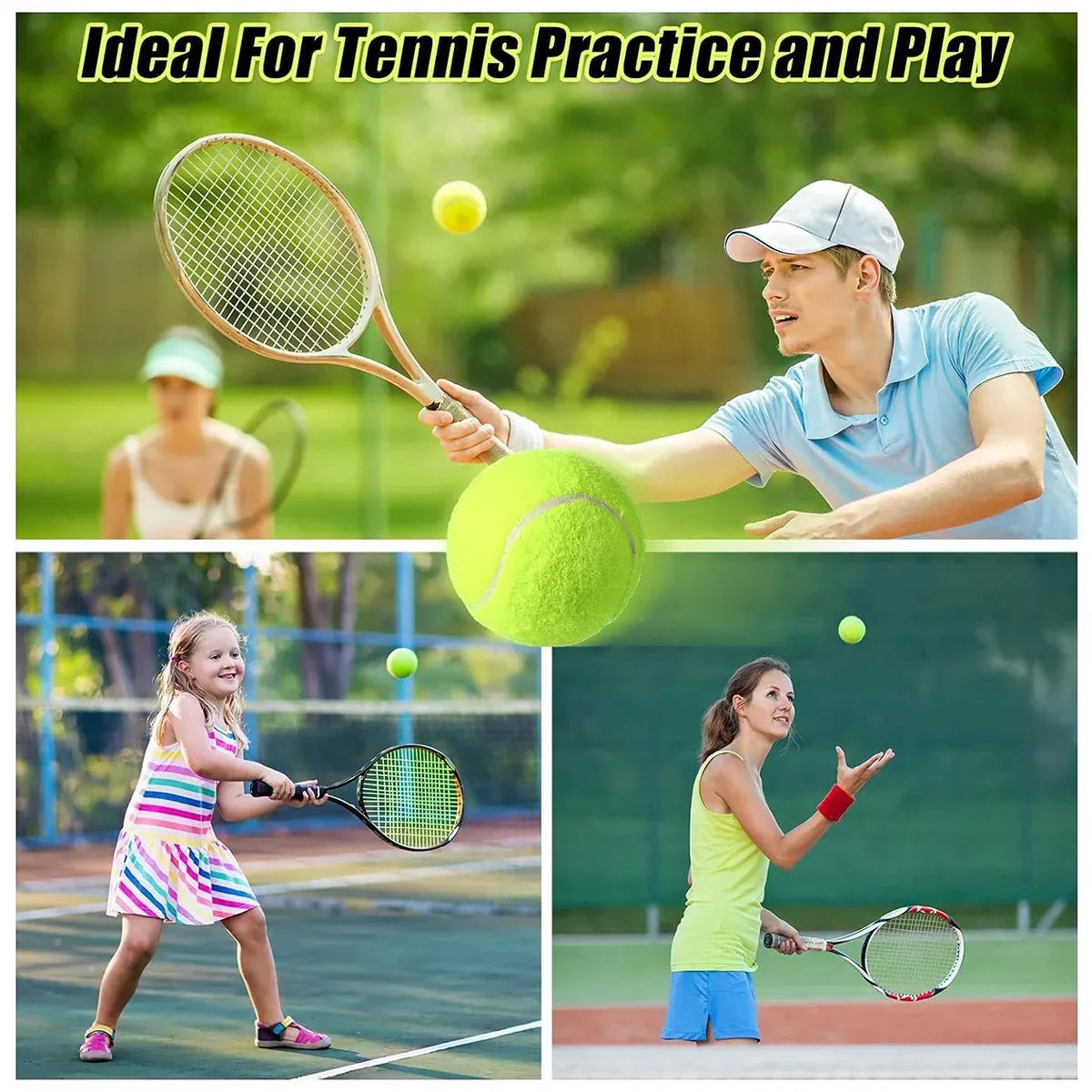 15Pcs High Elasticity Durable Training Tennis Balls Pressureless All Court Balls