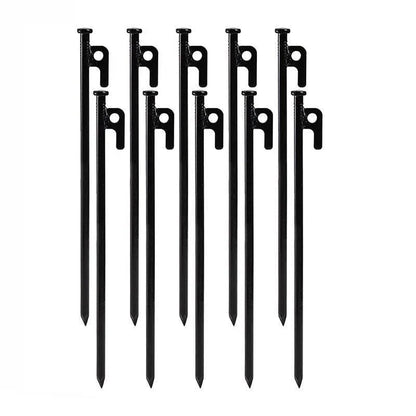 Heavy Duty Camping Tent Pegs 30cm Steel Ground Stakes Set of 10 for Outdoor Use