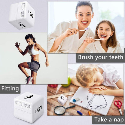 Cubic Timer for Students Time Management Study Exercise Reminder Tool Adjustable - 25-5-45-15